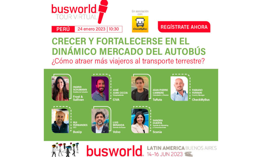 Como preparación para la exposición Busworld Latin America en Buenos Aires, Argentina, del 14 al 16 de junio, Busworld organiza un tour virtual por todo el continente para el mercado del autotransporte terrestre de pasajeros. Primera parada: Perú