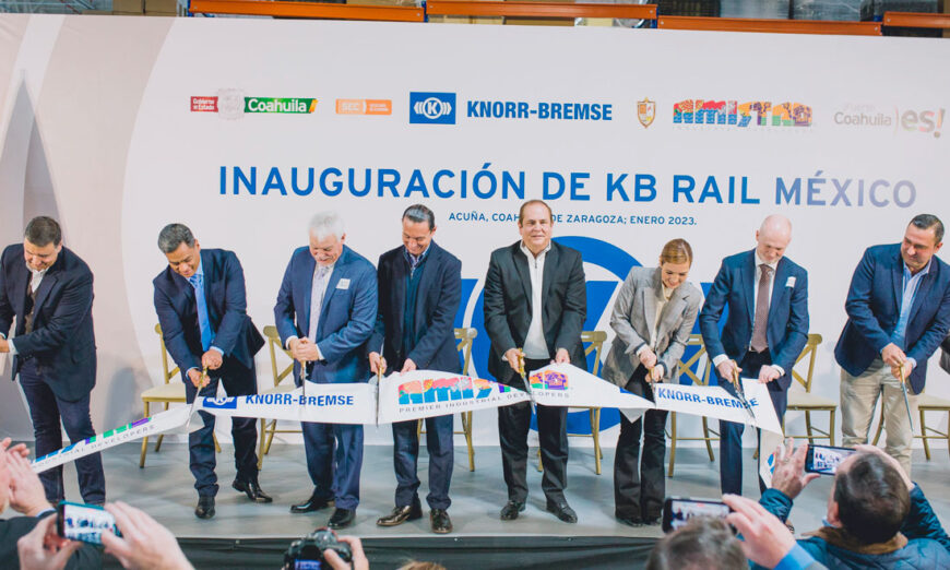 NEW YORK AIR BRAKE celebra la gran inauguración de una nueva planta de producción de componentes ferroviarios en Acuña, México