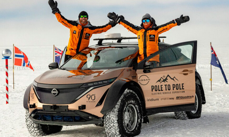 ¡La expedición de vehículos eléctricos Pole to Pole llegó al Polo Sur en un Nissan Ariya!